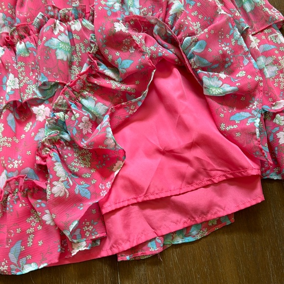 Size 8 Janie and Jack lined chiffon tiered floral sleeveless dress - Picture 4 of 10